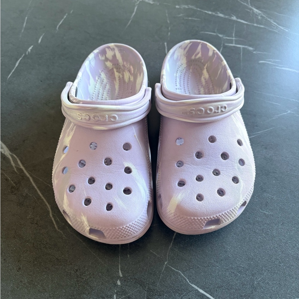 CROCS Women's Clogs - Soft Lavender Tie Dye